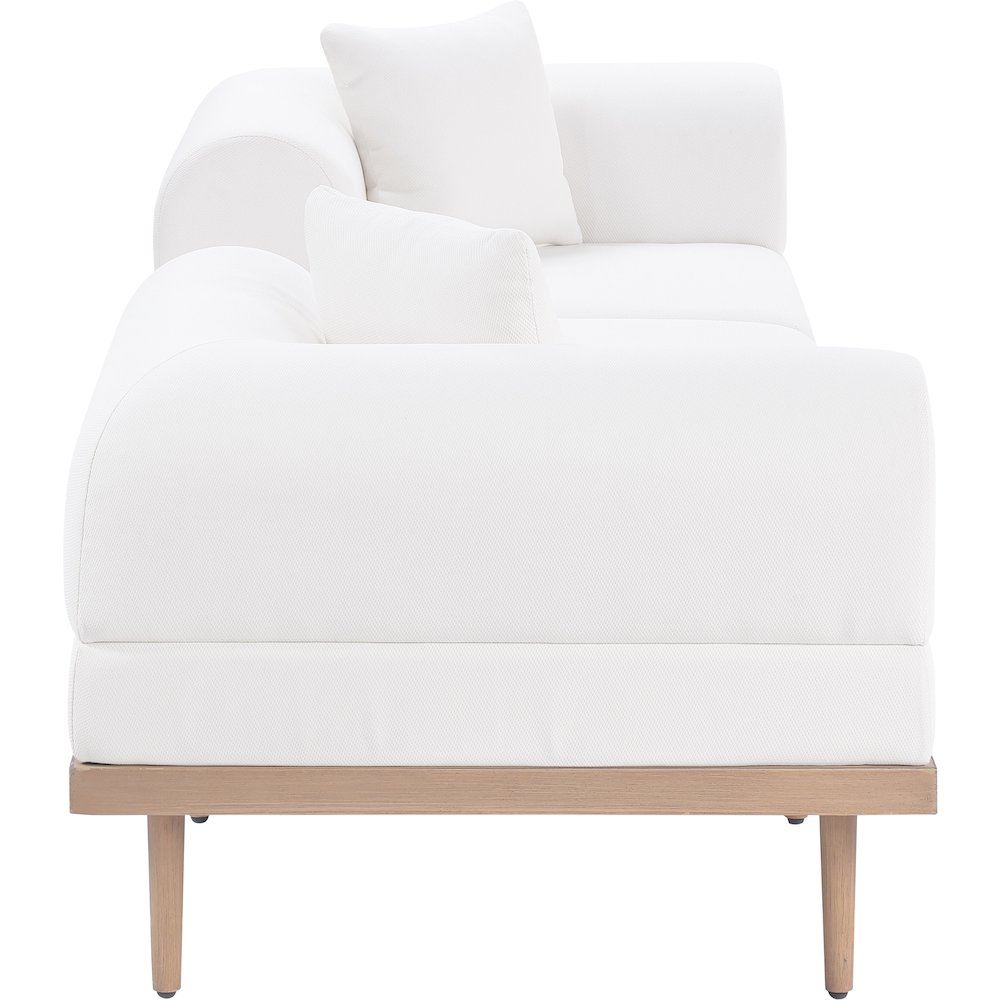 Laguna 106.5" Cream Water Resistant Fabric 3pc. Outdoor Modular Sofa. Picture 2