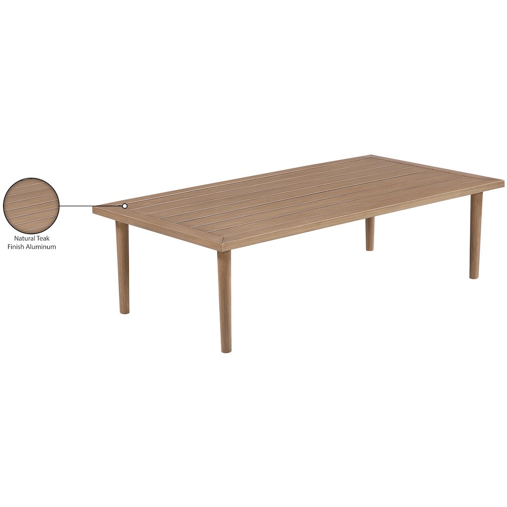 Laguna Natural Aluminum Outdoor Patio Coffee Table. Picture 6
