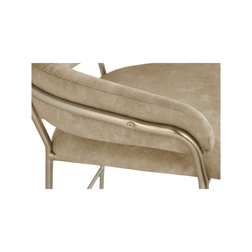 Yara Beige Velvet Counter Stool. Picture 4