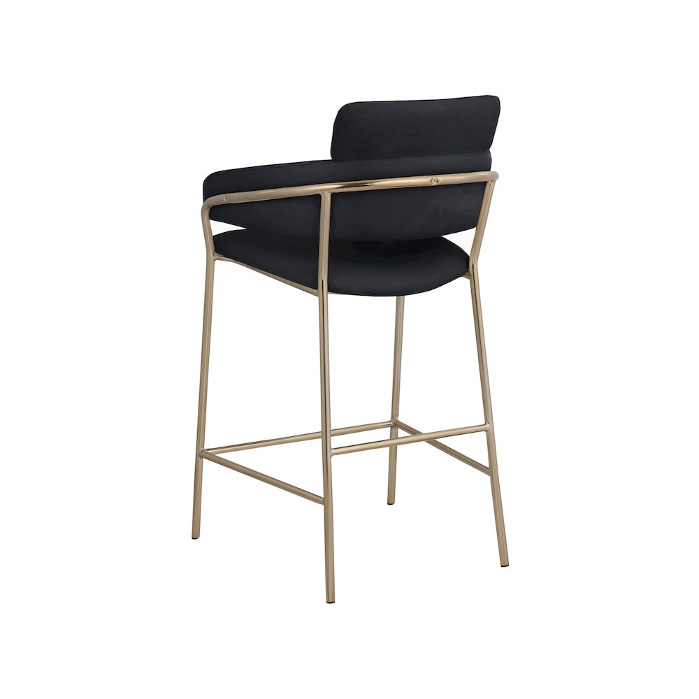 Yara Black Velvet Counter Stool. Picture 2