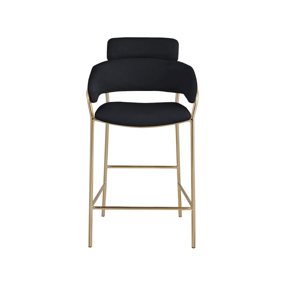 Yara Black Velvet Counter Stool. Picture 3