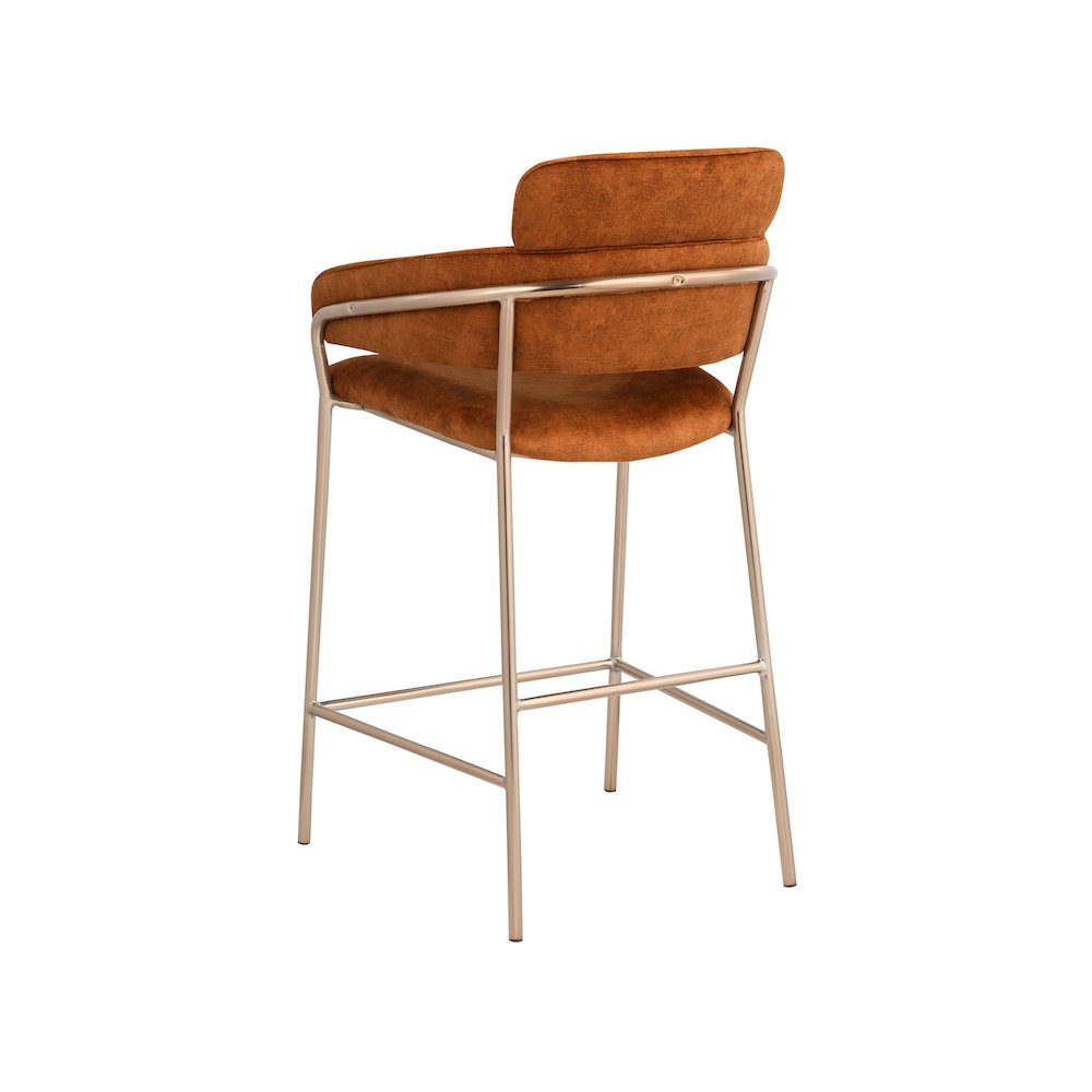 Yara Cognac Velvet Counter Stool. Picture 2