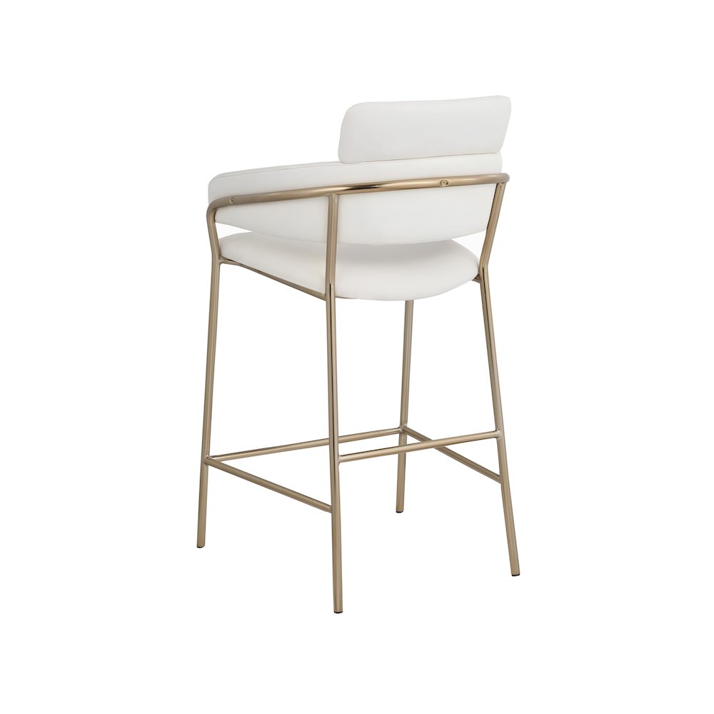 Yara Cream Vegan Leather Counter Stool. Picture 2