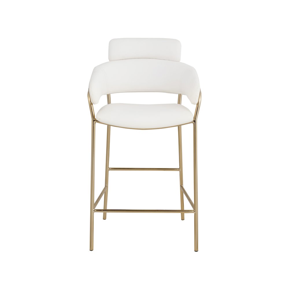 Yara Cream Vegan Leather Counter Stool. Picture 3