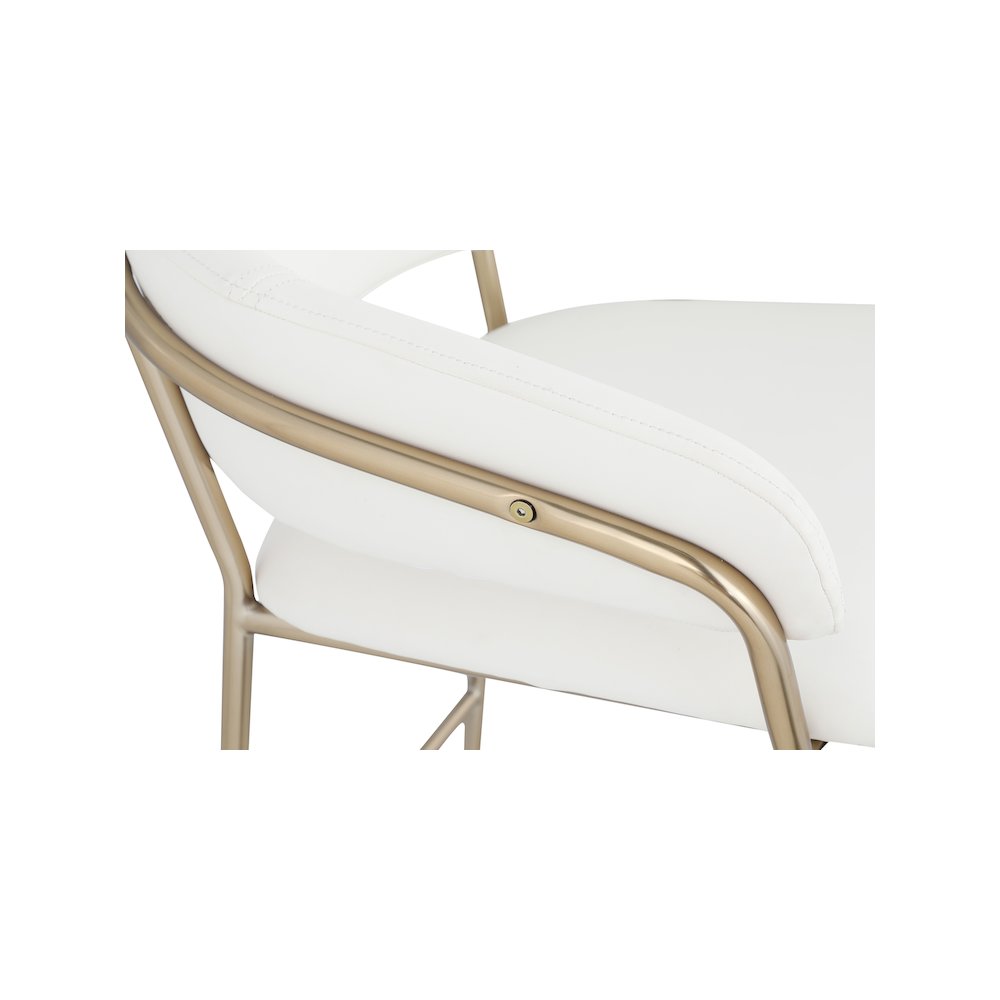 Yara Cream Vegan Leather Counter Stool. Picture 4