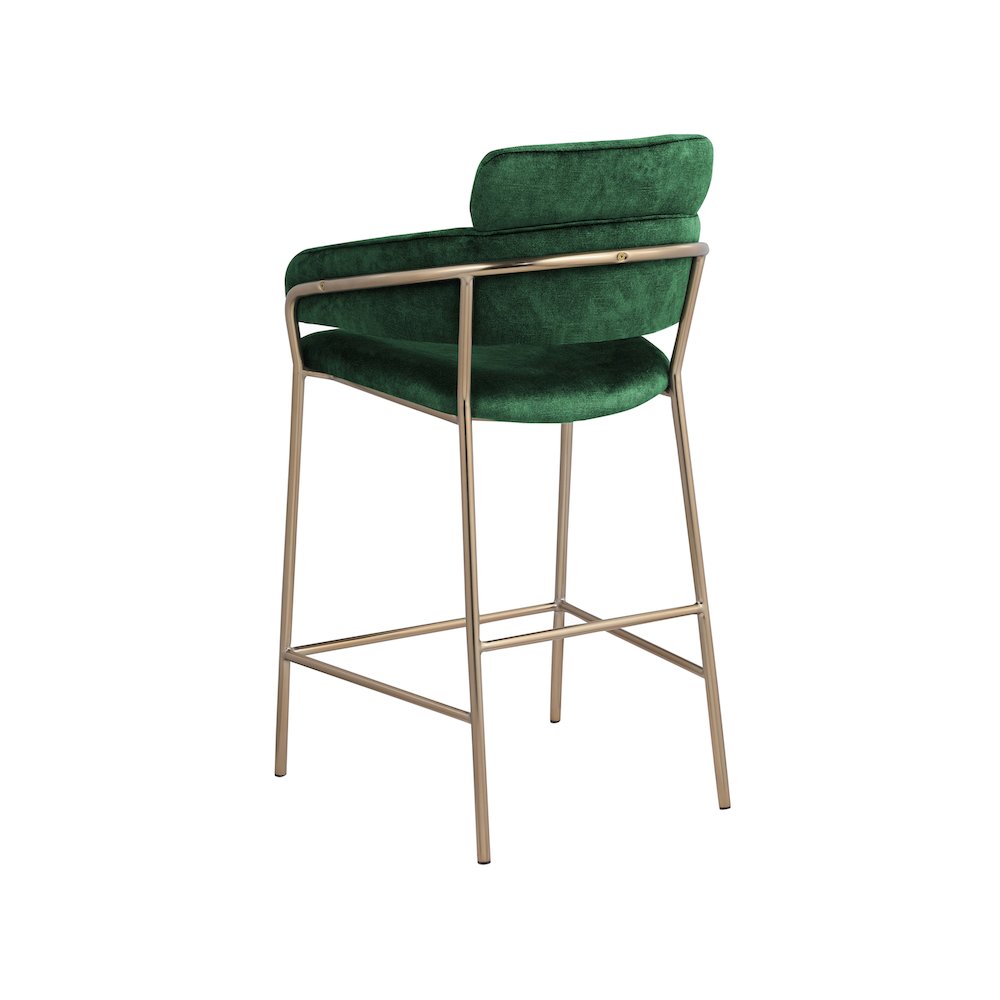 Yara Green Velvet Counter Stool. Picture 2