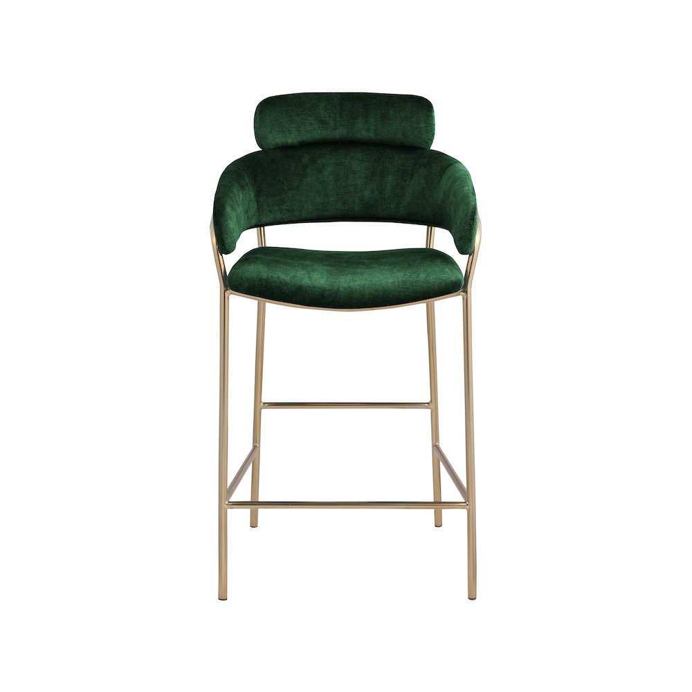 Yara Green Velvet Counter Stool. Picture 3