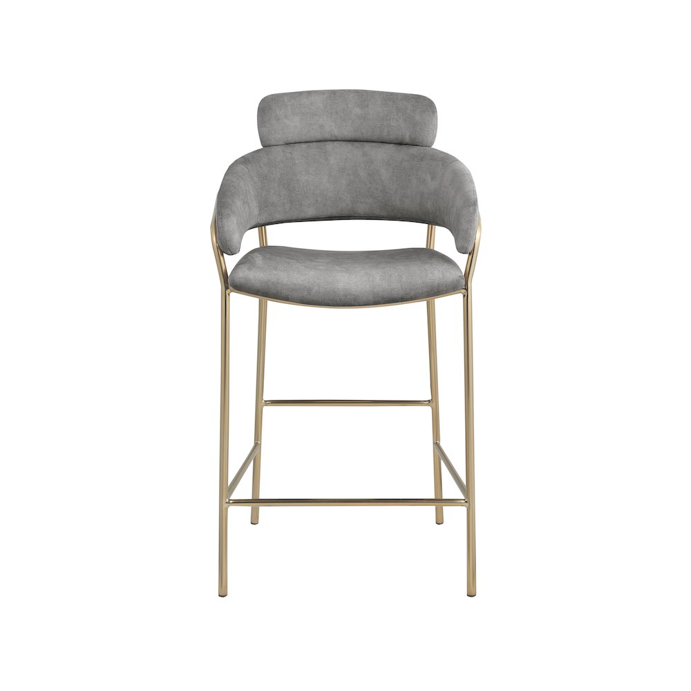 Yara Grey Velvet Counter Stool. Picture 3