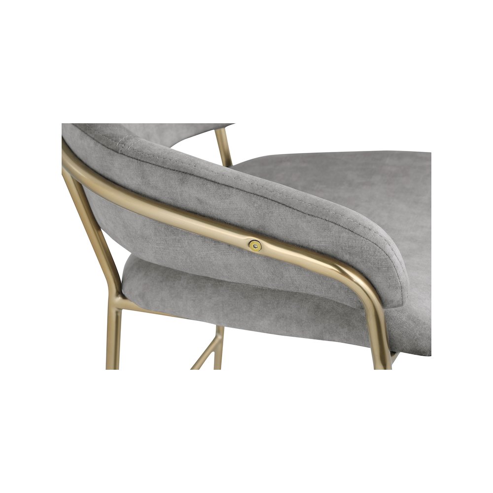 Yara Grey Velvet Counter Stool. Picture 4