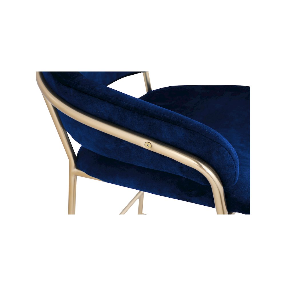 Yara Navy Velvet Counter Stool. Picture 4