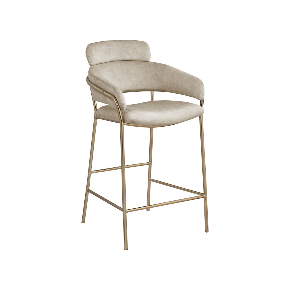 Yara Stone Velvet Counter Stool. Picture 1