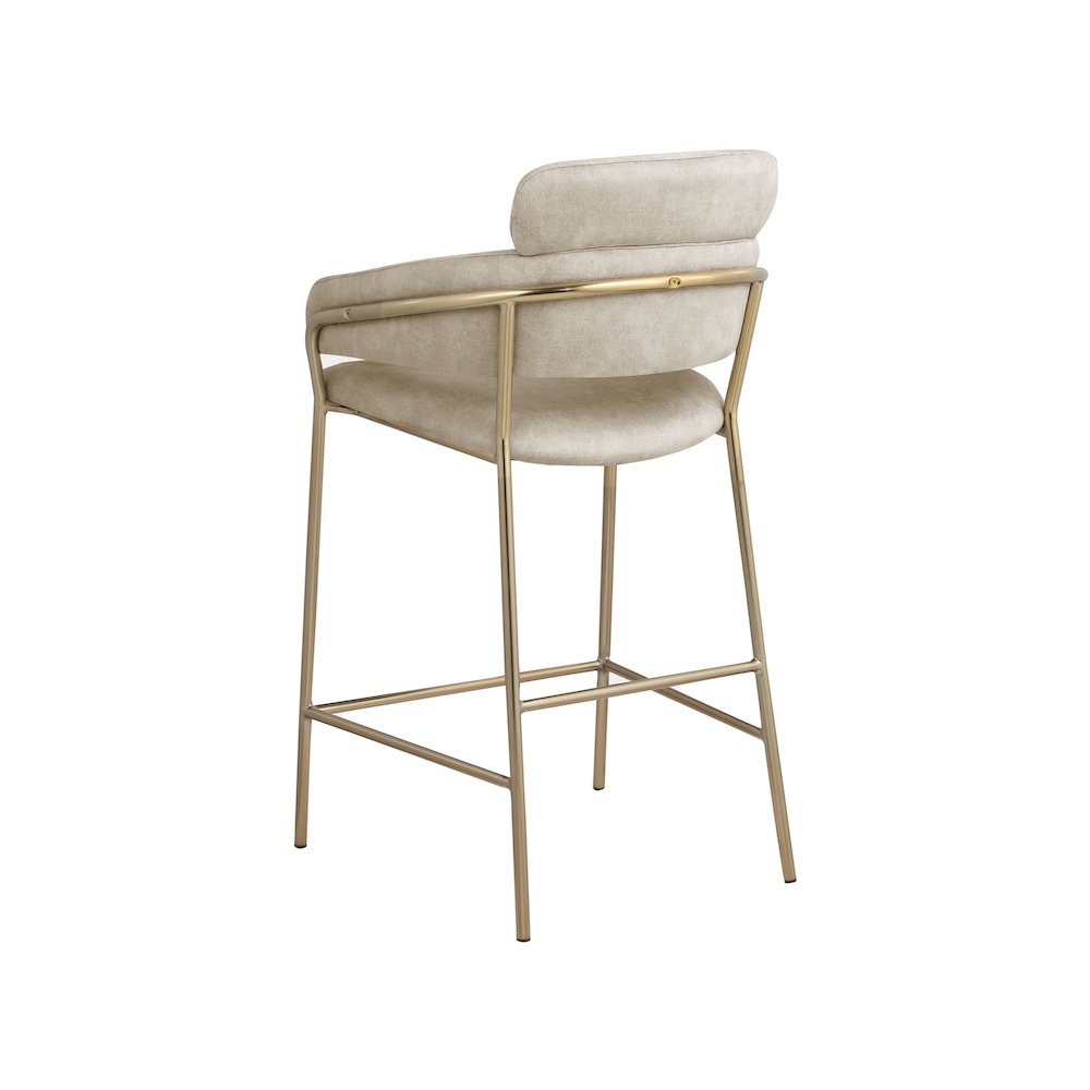 Yara Stone Velvet Counter Stool. Picture 2