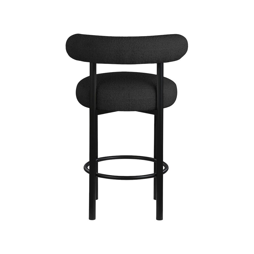 Bordeaux Black Boucle Fabric Stool, Set of 2. Picture 2