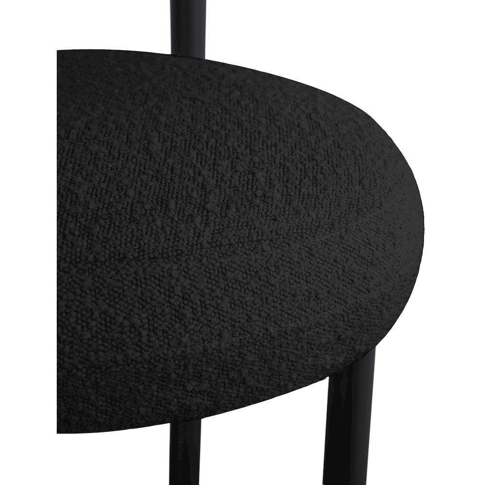 Bordeaux Black Boucle Fabric Stool, Set of 2. Picture 6