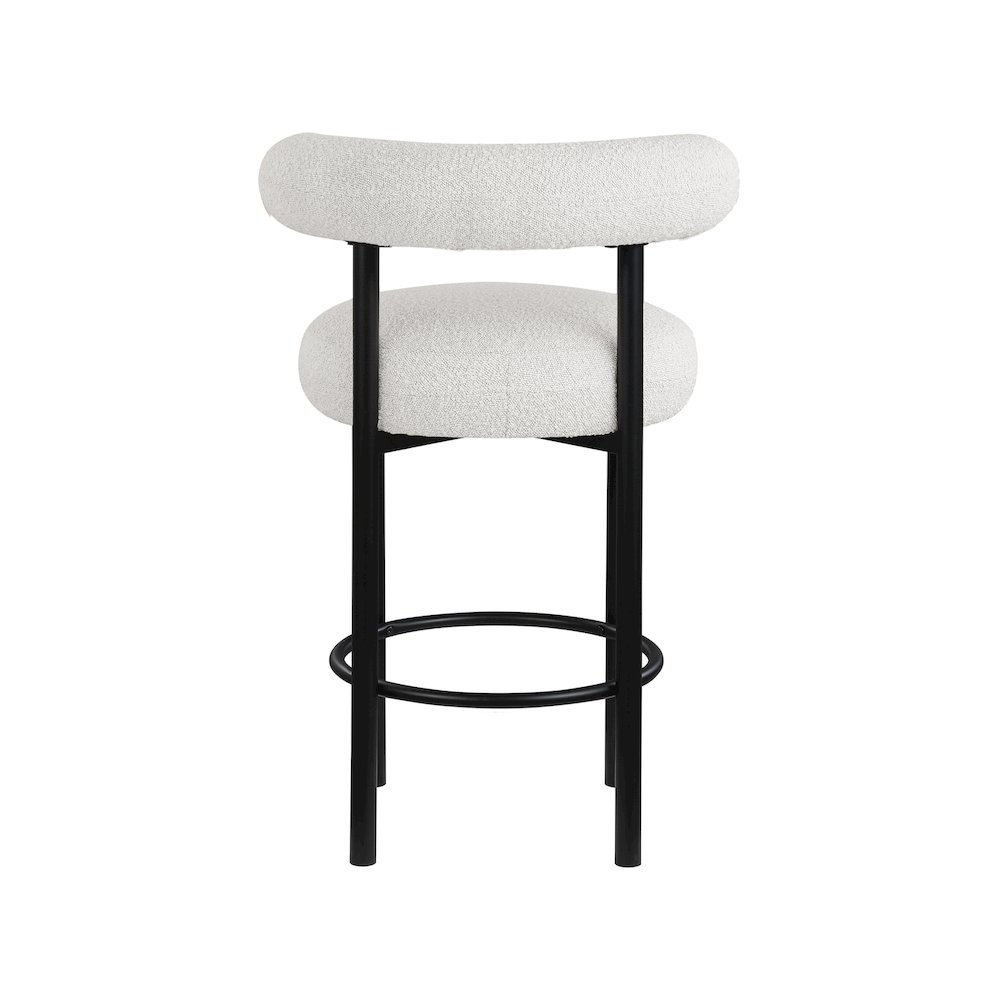 Bordeaux Cream Boucle Fabric Stool, Set of 2. Picture 2