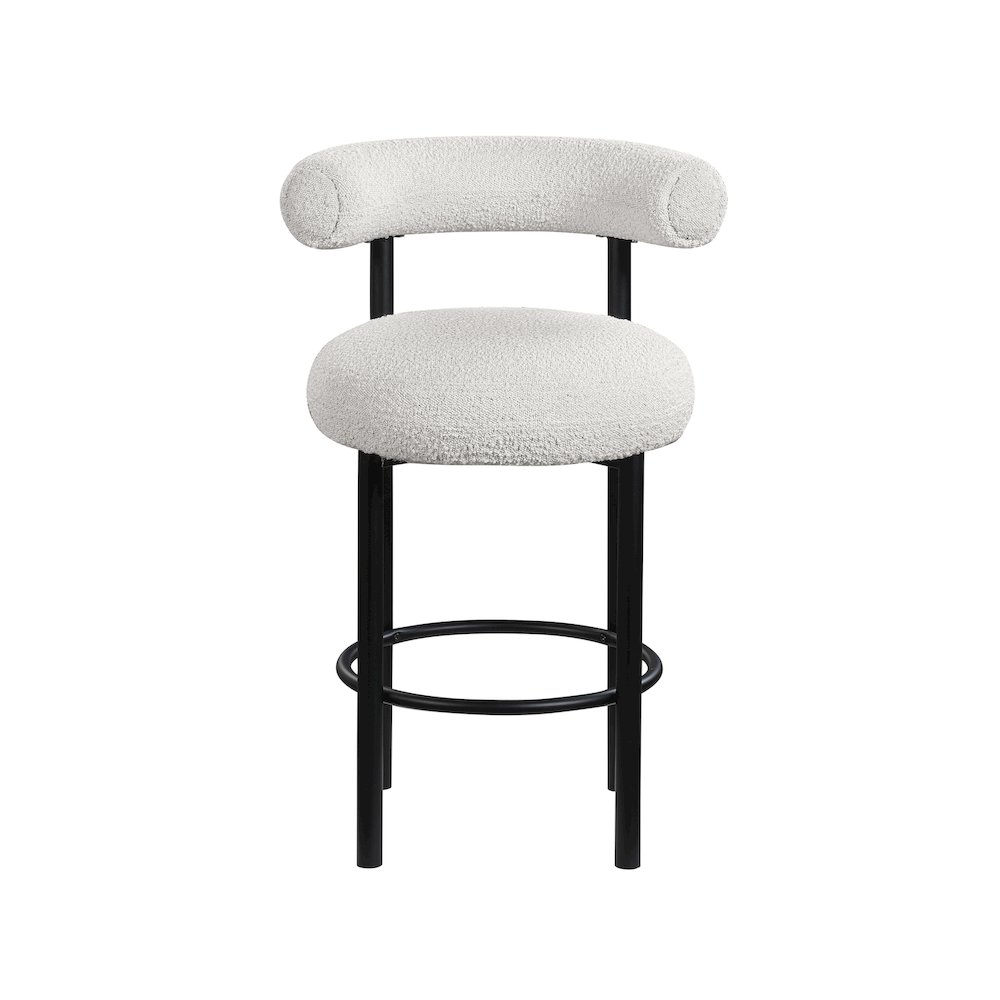 Bordeaux Cream Boucle Fabric Stool, Set of 2. Picture 3