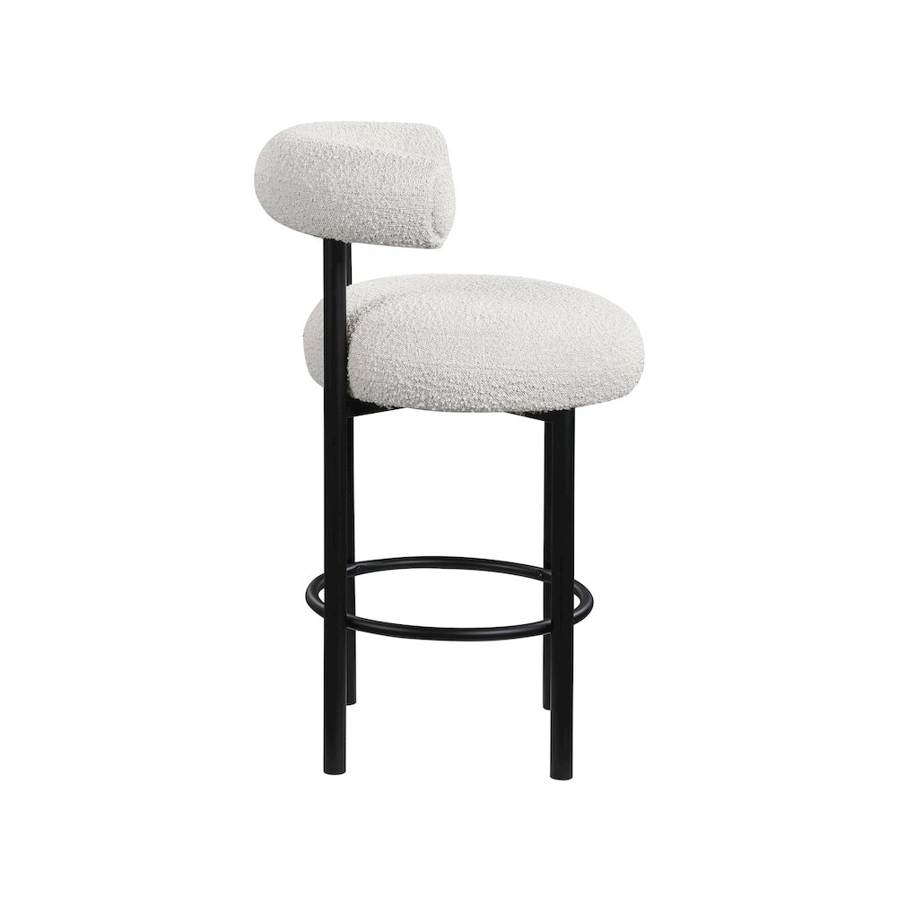 Bordeaux Cream Boucle Fabric Stool, Set of 2. Picture 4