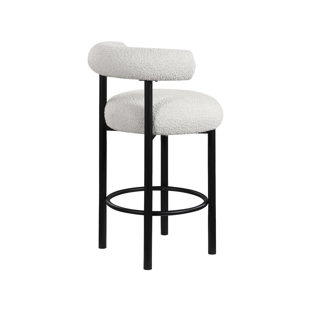Bordeaux Cream Boucle Fabric Stool, Set of 2. Picture 5