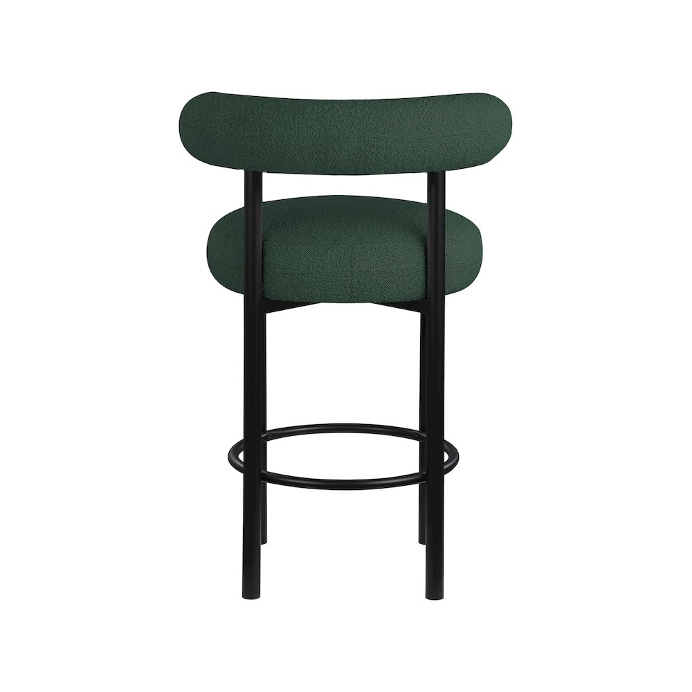 Bordeaux Green Boucle Fabric Stool, Set of 2. Picture 2