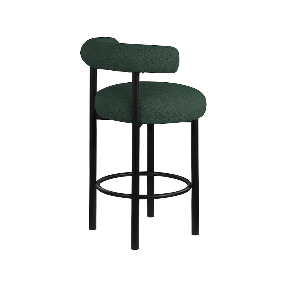 Bordeaux Green Boucle Fabric Stool, Set of 2. Picture 5