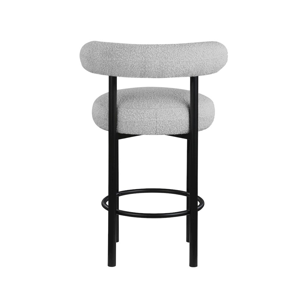 Bordeaux Grey Boucle Fabric Stool, Set of 2. Picture 2