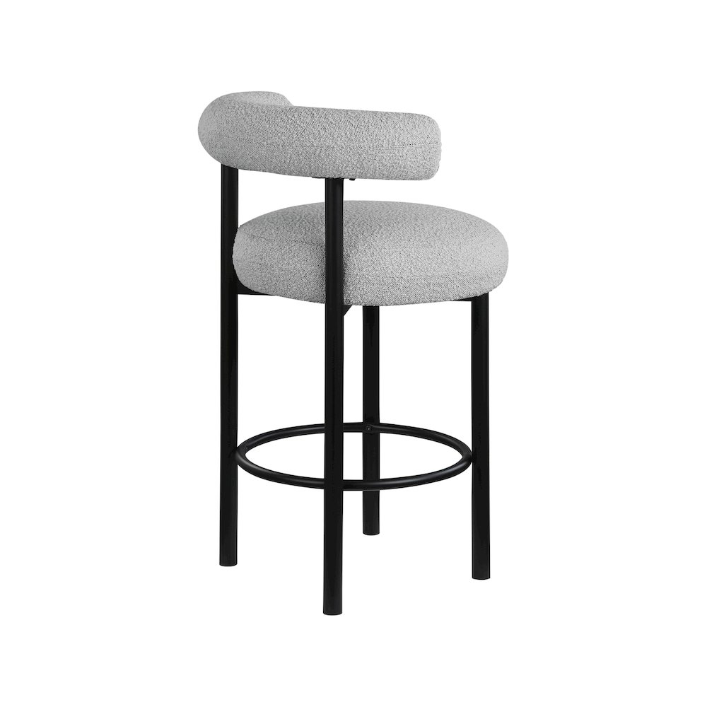 Bordeaux Grey Boucle Fabric Stool, Set of 2. Picture 5
