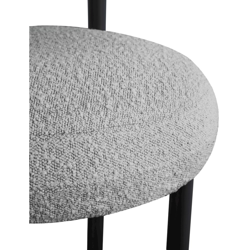 Bordeaux Grey Boucle Fabric Stool, Set of 2. Picture 6