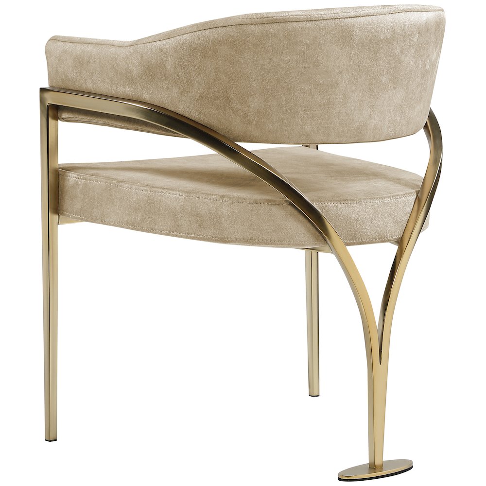 Madelyn Beige Velvet Dining Chair, Set of 2. Picture 2