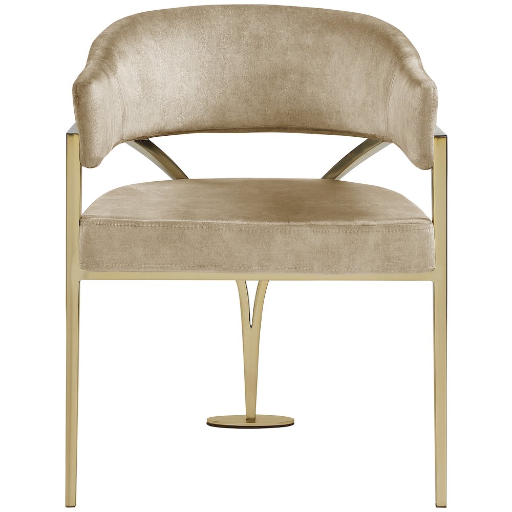 Madelyn Beige Velvet Dining Chair, Set of 2. Picture 3