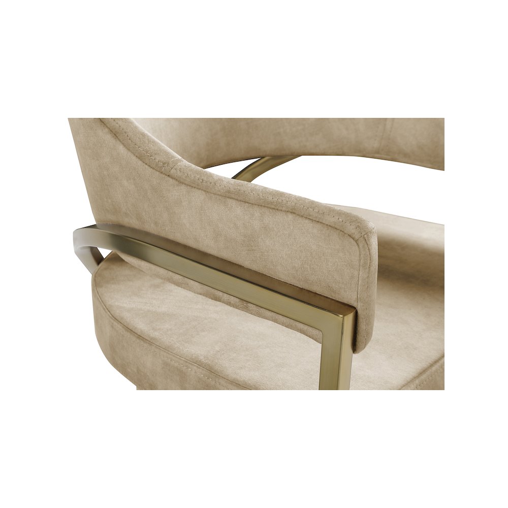 Madelyn Beige Velvet Dining Chair, Set of 2. Picture 4