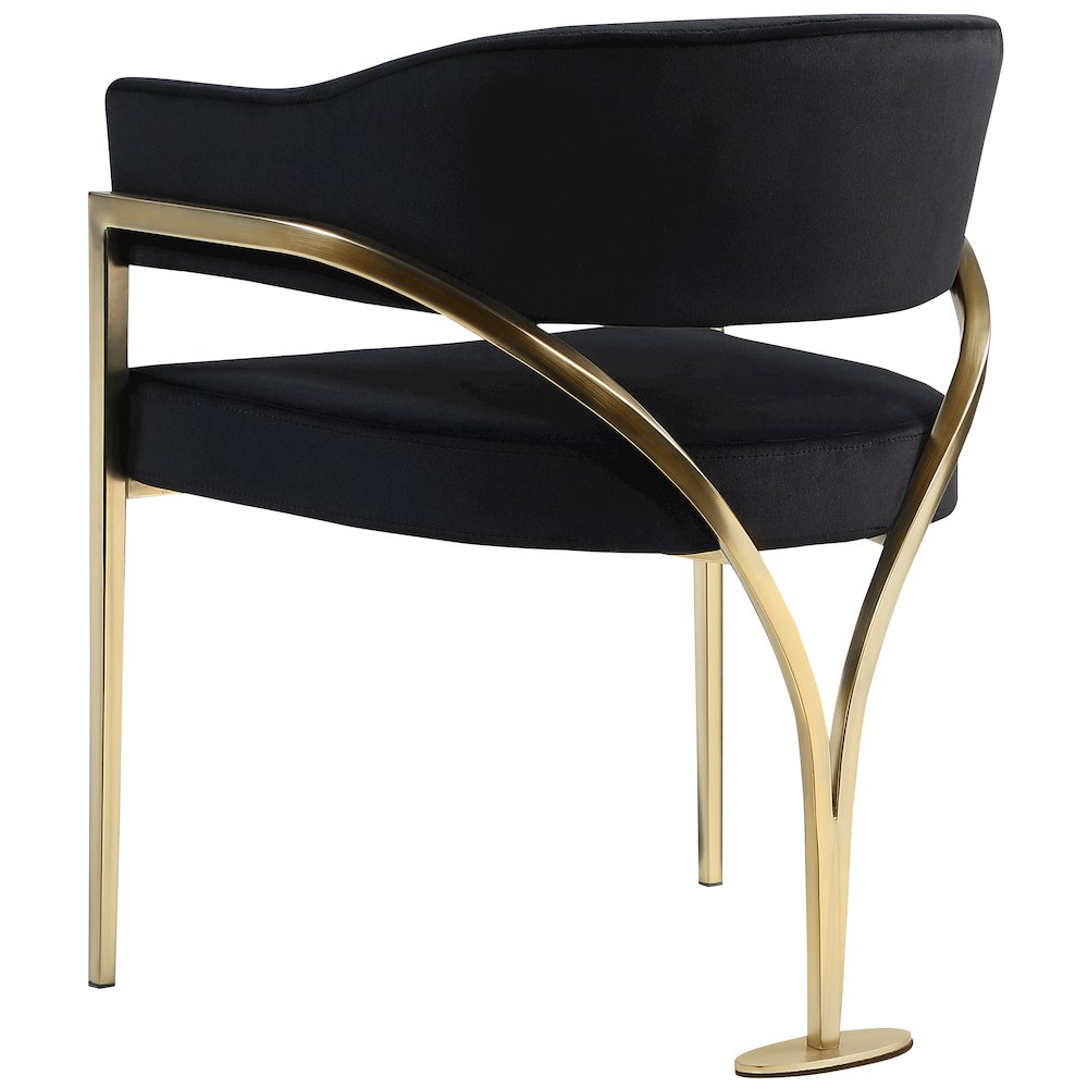 Madelyn Black Velvet Dining Chair, Set of 2. Picture 2