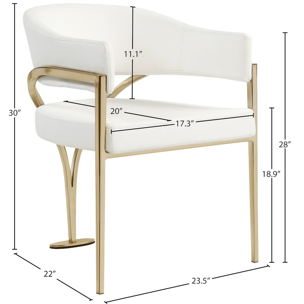 Madelyn Cream Vegan Leather Dining Chair, Set of 2. Picture 5