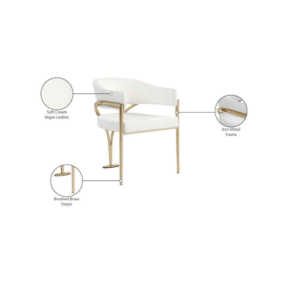 Madelyn Cream Vegan Leather Dining Chair, Set of 2. Picture 6
