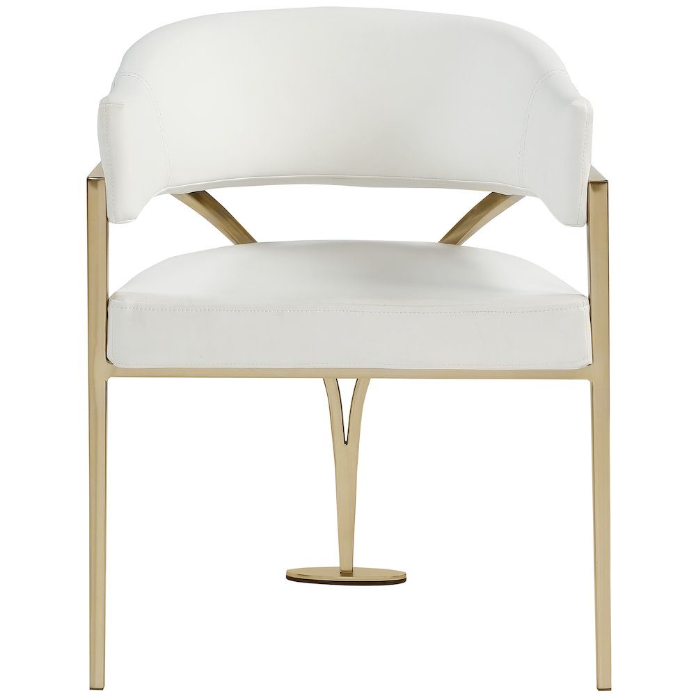 Madelyn Cream Vegan Leather Dining Chair, Set of 2. Picture 3