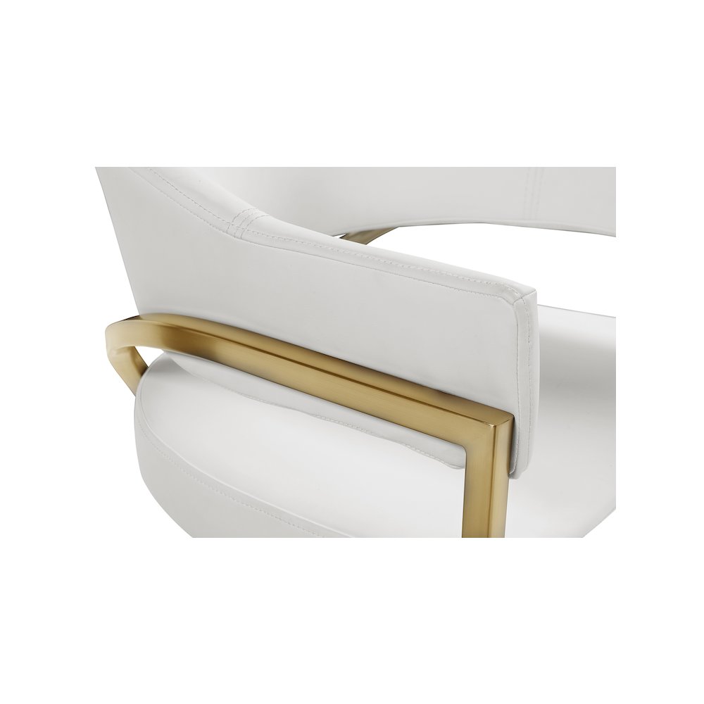 Madelyn Cream Vegan Leather Dining Chair, Set of 2. Picture 4