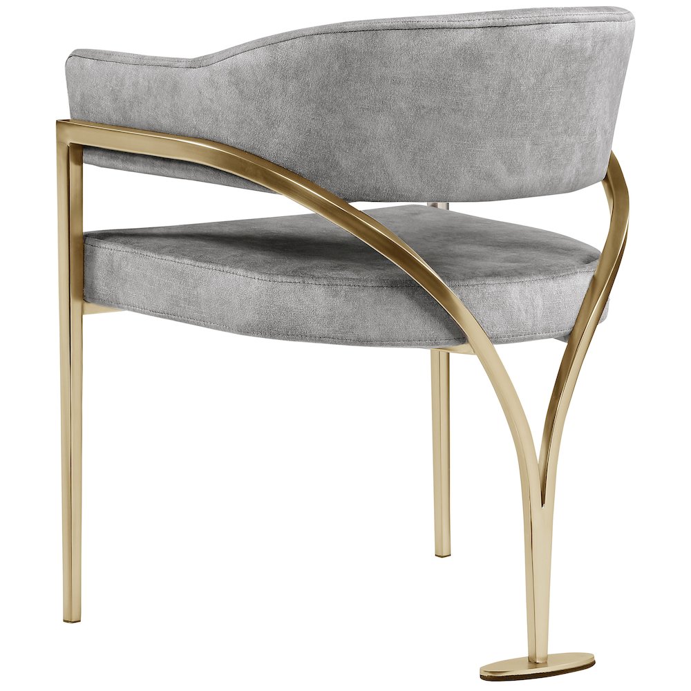 Madelyn Grey Velvet Dining Chair, Set of 2. Picture 2