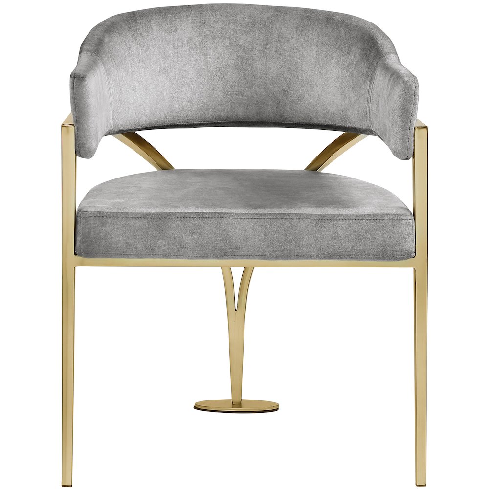 Madelyn Grey Velvet Dining Chair, Set of 2. Picture 3