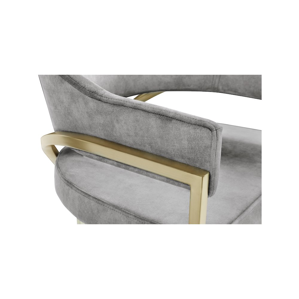 Madelyn Grey Velvet Dining Chair, Set of 2. Picture 4