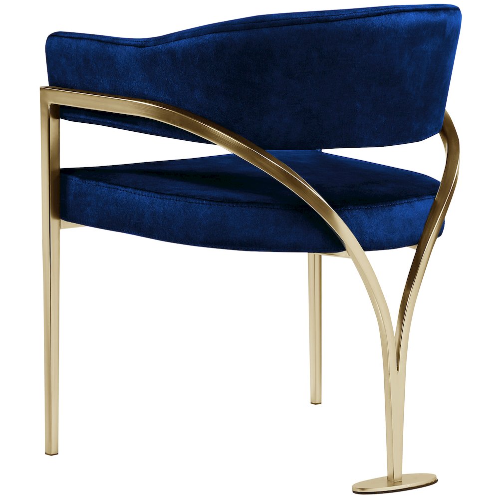 Madelyn Navy Velvet Dining Chair, Set of 2. Picture 2