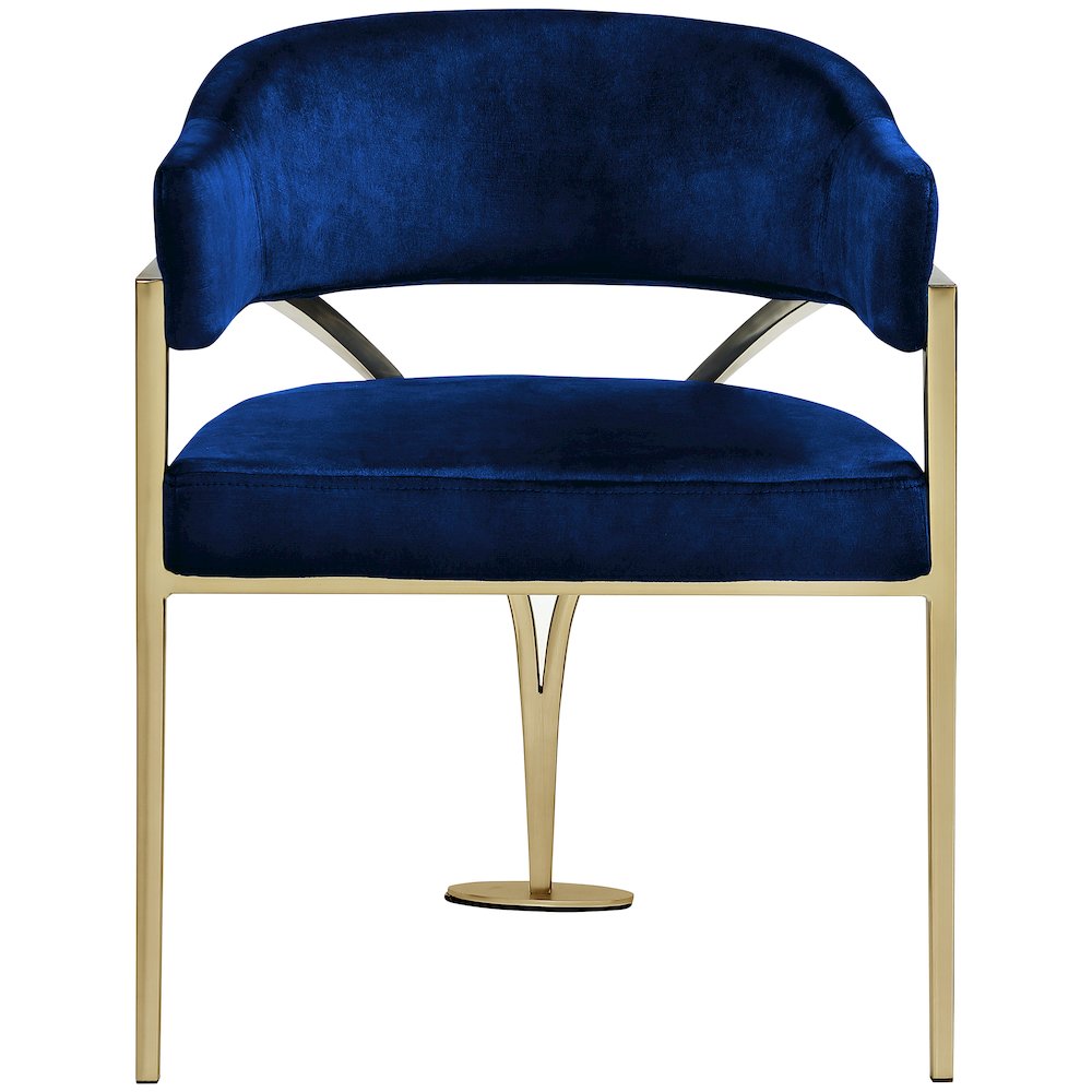 Madelyn Navy Velvet Dining Chair, Set of 2. Picture 3