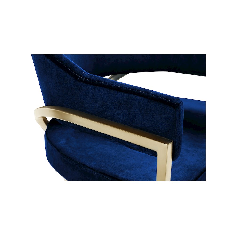 Madelyn Navy Velvet Dining Chair, Set of 2. Picture 4