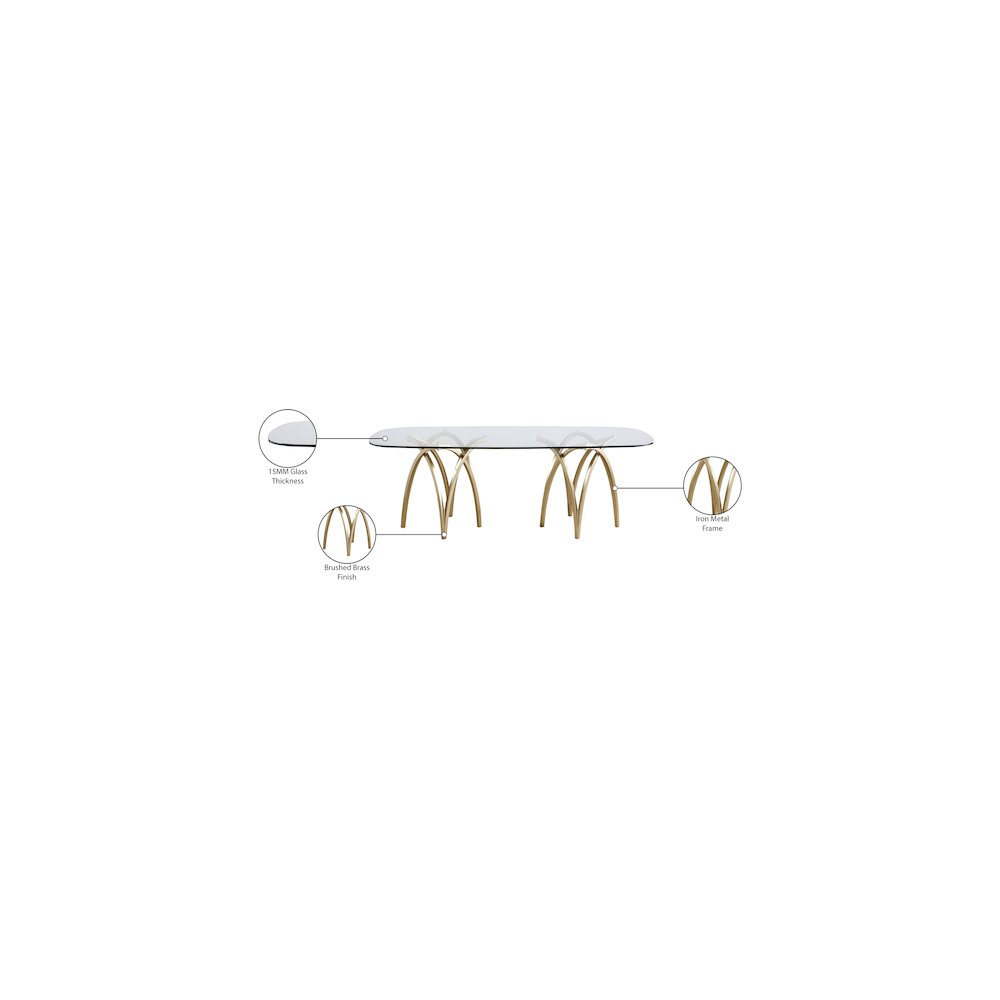 Madelyn Gold Dining Table. Picture 5