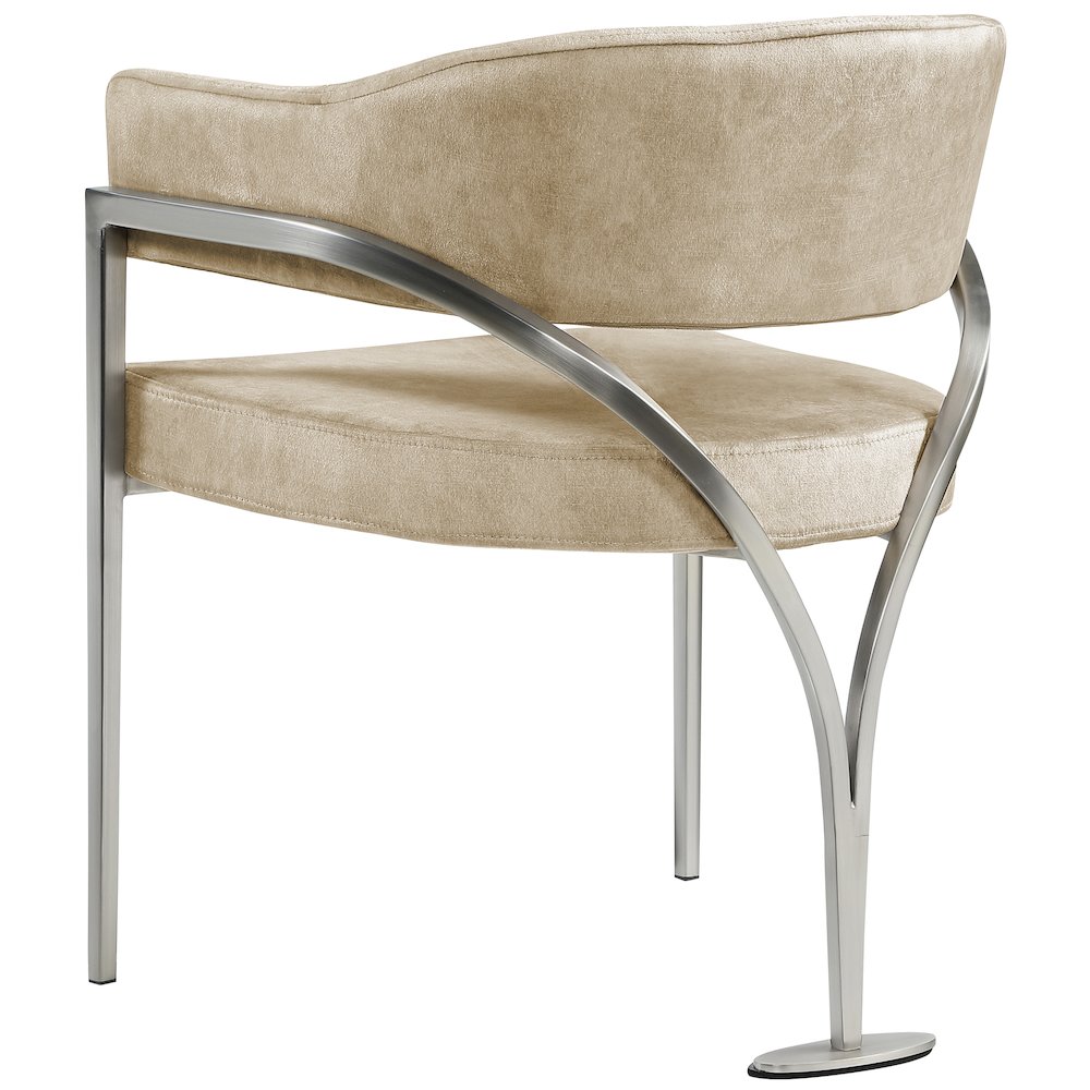 Madelyn Beige Velvet Dining Chair, Set of 2. Picture 2