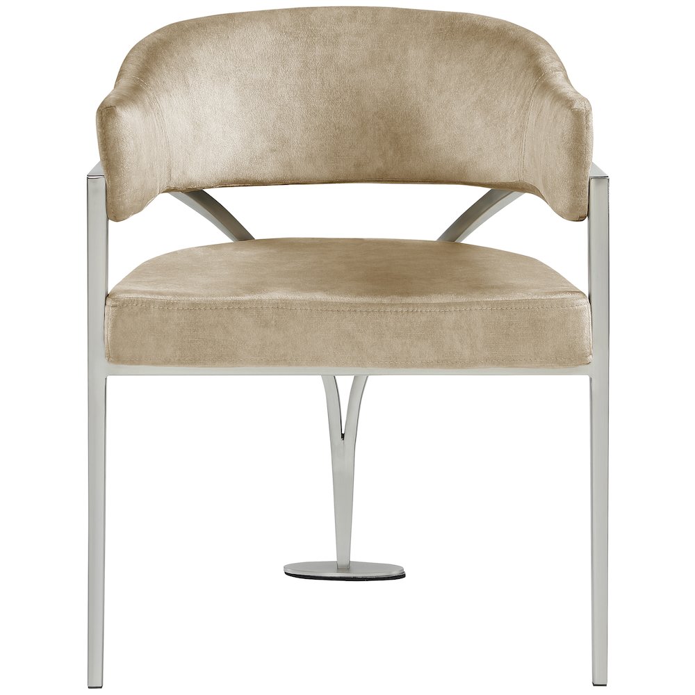 Madelyn Beige Velvet Dining Chair, Set of 2. Picture 3