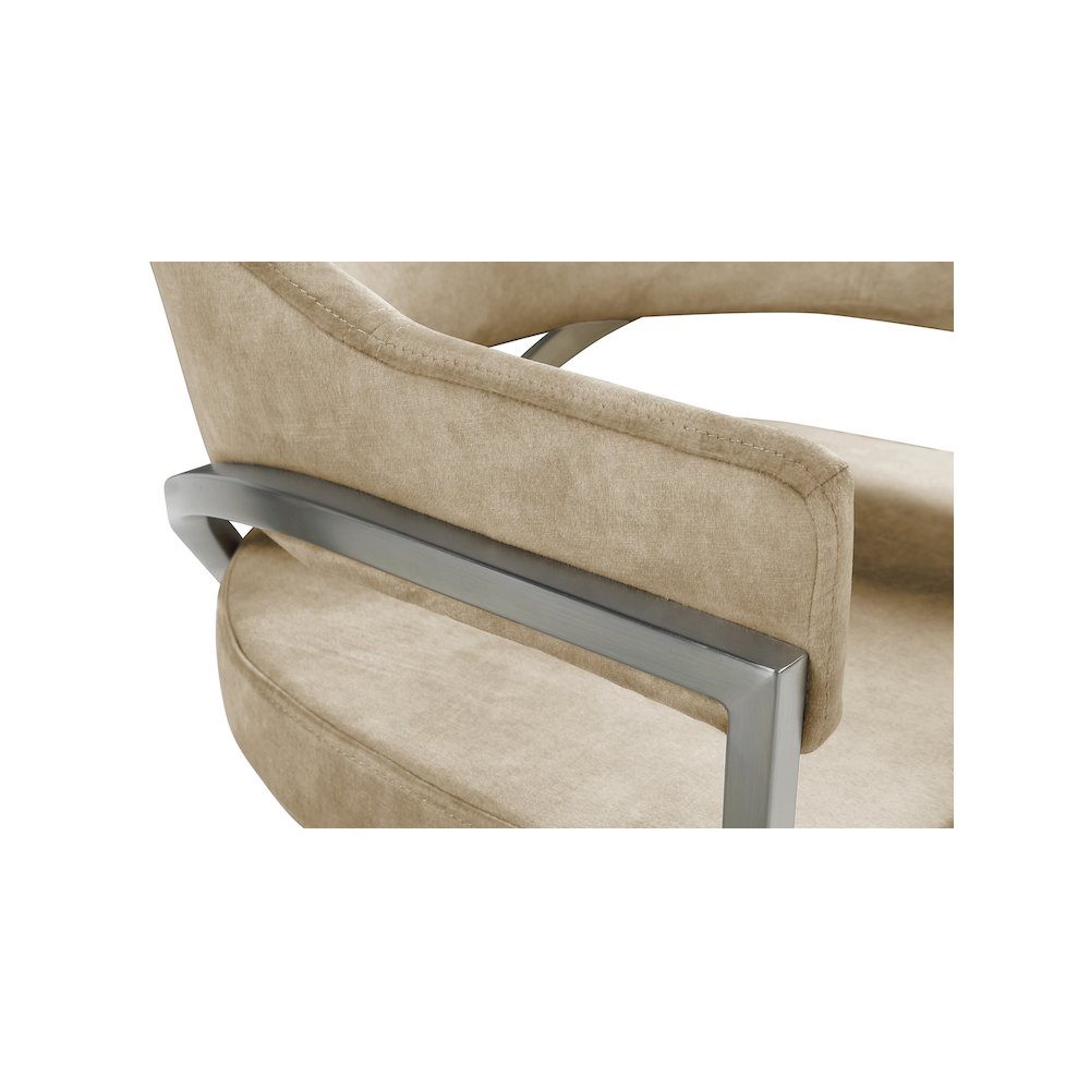 Madelyn Beige Velvet Dining Chair, Set of 2. Picture 4