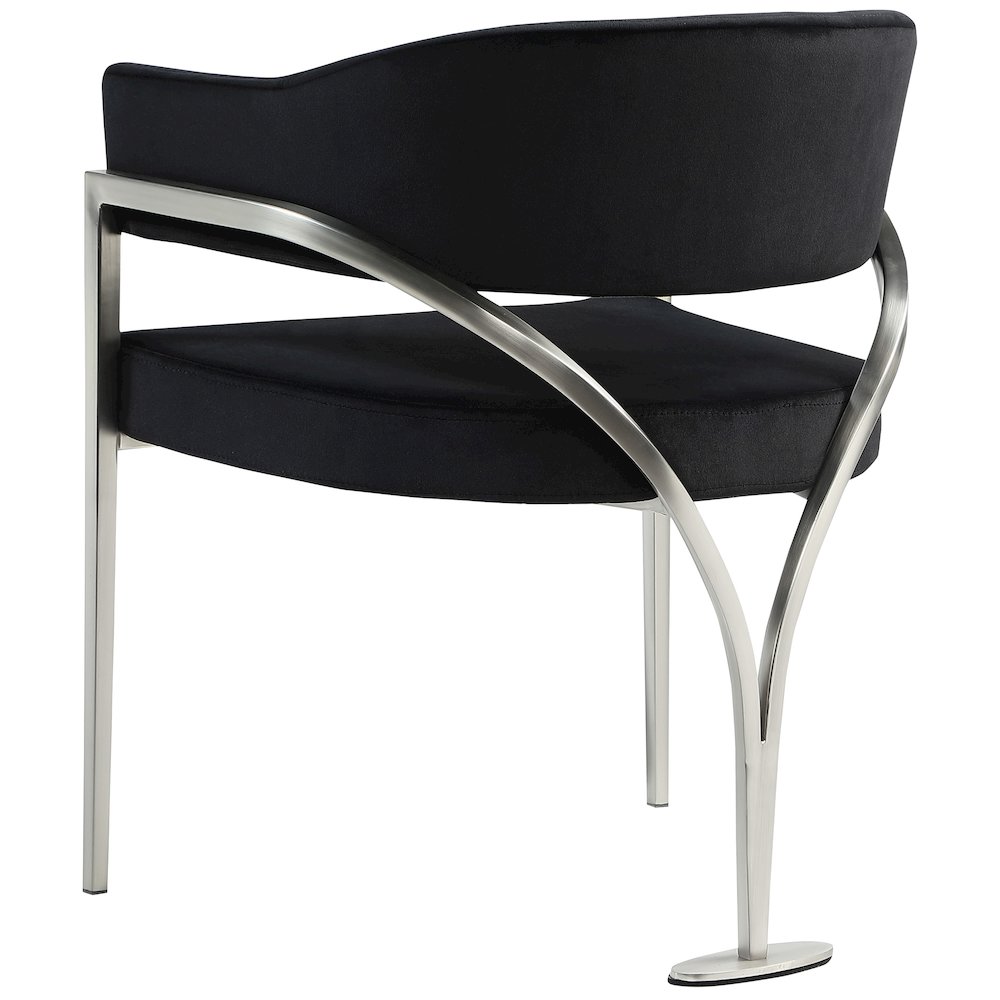 Madelyn Black Velvet Dining Chair, Set of 2. Picture 2