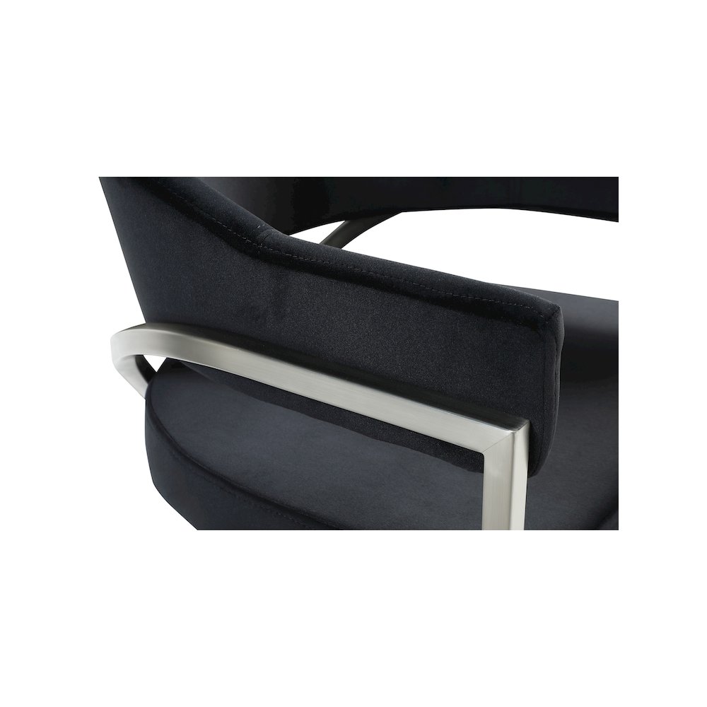 Madelyn Black Velvet Dining Chair, Set of 2. Picture 4