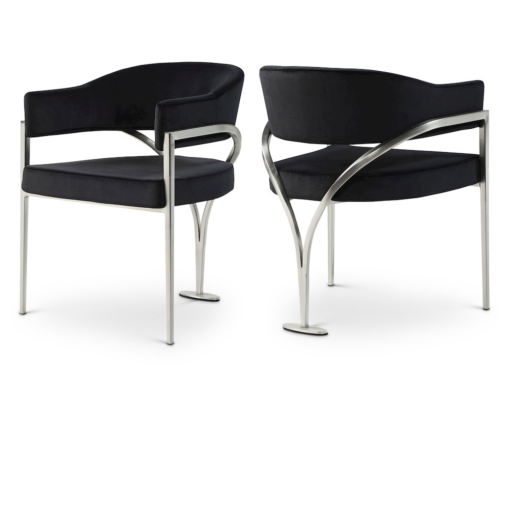 Madelyn Black Velvet Dining Chair, Set of 2. Picture 1