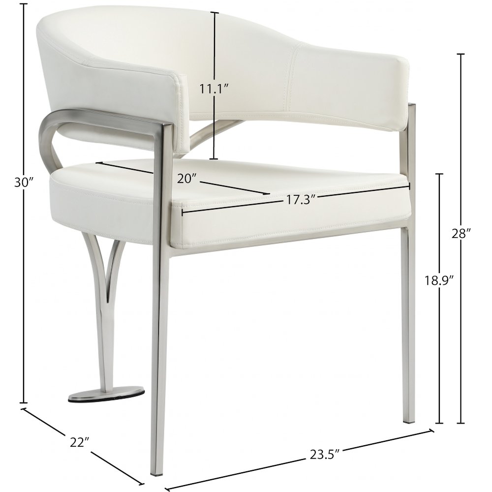 Madelyn Cream Vegan Leather Dining Chair, Set of 2. Picture 5