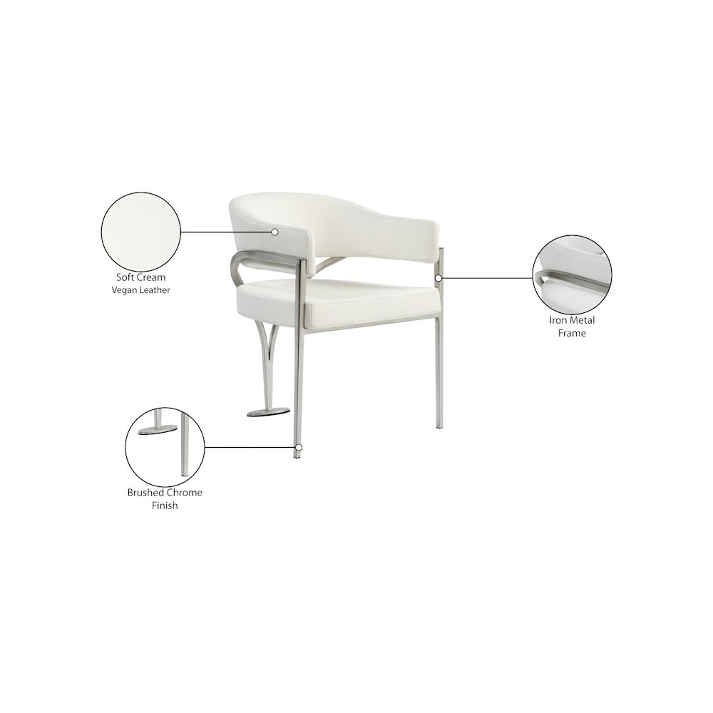 Madelyn Cream Vegan Leather Dining Chair, Set of 2. Picture 6